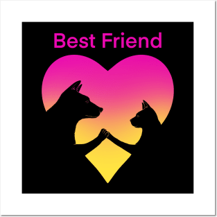 Dog and cat best friend love Posters and Art